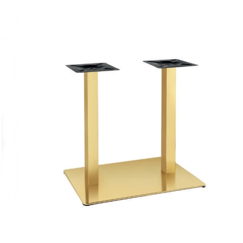 BASE RECTANGULAR DOBLE ORO INOX